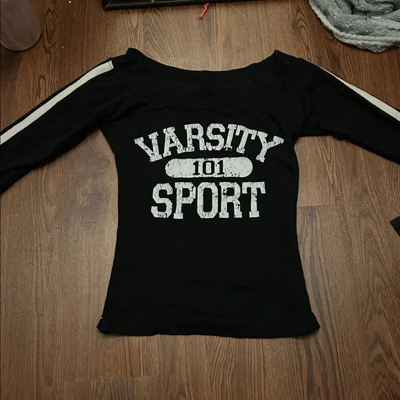 y2k off the shoulder black top - Picture 3 of 4